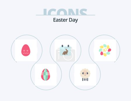 Illustration for Easter Flat Icon Pack 5 Icon Design. easter. date. celebration. easter. calender - Royalty Free Image