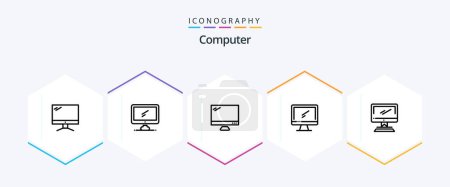 Illustration for Computer 25 Line icon pack including . - Royalty Free Image