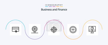 Téléchargez les illustrations : Finance Line 5 Icon Pack Including money. finance. finance. computer. money - en licence libre de droit