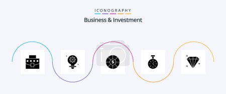 Illustration for Business And Investment Glyph 5 Icon Pack Including user. diamond. coin. count. time - Royalty Free Image