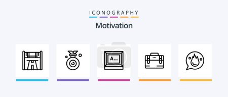 Téléchargez les illustrations : Motivation Line 5 Icon Pack Including laud. start. competition. finger. press. Creative Icons Design - en licence libre de droit