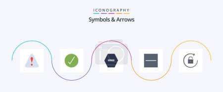 Téléchargez les illustrations : Symbols and Arrows Flat 5 Icon Pack Including . rotate. denied. arrow. hide - en licence libre de droit