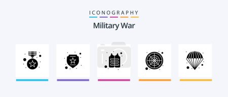 Illustration for Military War Glyph 5 Icon Pack Including bomb. war. jacket. solider. military. Creative Icons Design - Royalty Free Image
