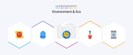 Illustration for Environment And Eco 25 Flat icon pack including plant. mold. environment. environment. eco - Royalty Free Image
