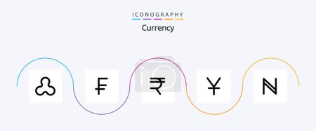 Illustration for Currency Line 5 Icon Pack Including . coins . dollar. yuan . finance - Royalty Free Image