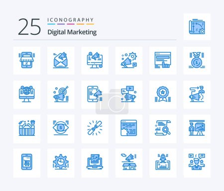 Illustration for Digital Marketing 25 Blue Color icon pack including announcement. campaign. marketing. advertising. announcement - Royalty Free Image
