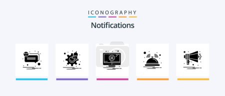 Illustration for Notifications Glyph 5 Icon Pack Including horn. service. alert. notification. bell. Creative Icons Design - Royalty Free Image