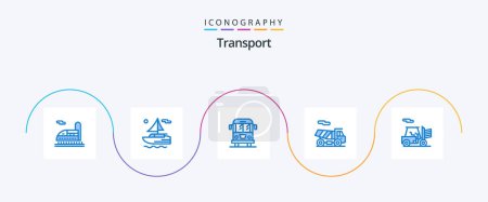 Illustration for Transport Blue 5 Icon Pack Including . transport. transport. outline. transport - Royalty Free Image