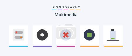 Téléchargez les illustrations : Multimedia Flat 5 Icon Pack Including . remove. multimedia. Creative Icons Design - en licence libre de droit