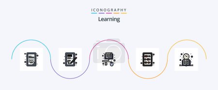 Ilustración de Learning Line Filled Flat 5 Icon Pack Including learning. book. books. learning. education - Imagen libre de derechos
