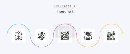 Ilustración de Investment Line 5 Icon Pack Including increase. transfer. graph. pay. dollar - Imagen libre de derechos