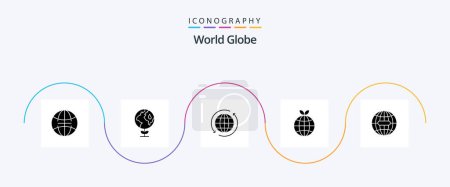 Ilustración de Globe Glyph 5 Icon Pack Including internet. global. internet. earth. ecology - Imagen libre de derechos