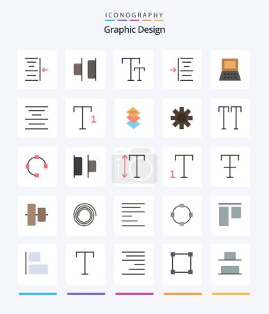 Illustration for Creative Design 25 Flat icon pack  Such As text. align. text. hardware. laptop - Royalty Free Image