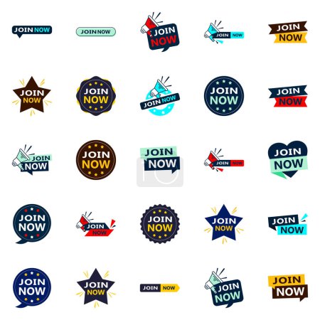 Ilustración de 25 Versatile Typographic Banners for promoting joining across platforms - Imagen libre de derechos