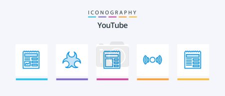 Illustration for Youtube Blue 5 Icon Pack Including document. ui. document. signal. basic. Creative Icons Design - Royalty Free Image