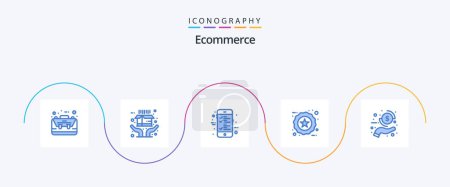 Illustration for Ecommerce Blue 5 Icon Pack Including money. coin. bill. product. ecommerce - Royalty Free Image
