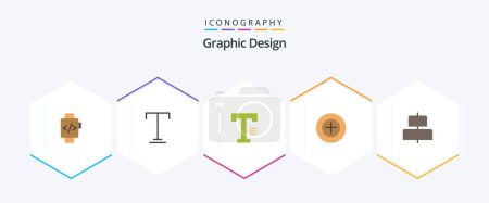 Téléchargez les illustrations : Design 25 Flat icon pack including . horizontal. write. center. plus - en licence libre de droit