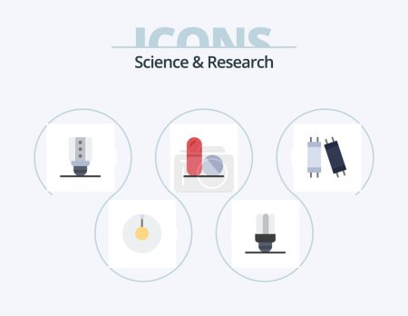 Illustration for Science Flat Icon Pack 5 Icon Design. . medicine. . lamp - Royalty Free Image