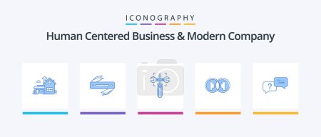 Illustration for Human Centered Business And Modern Company Blue 5 Icon Pack Including man. dual. blade. face. screw. Creative Icons Design - Royalty Free Image