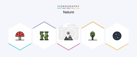 Illustration for Nature 25 FilledLine icon pack including leaves. ecology. extreme. tree. nature - Royalty Free Image