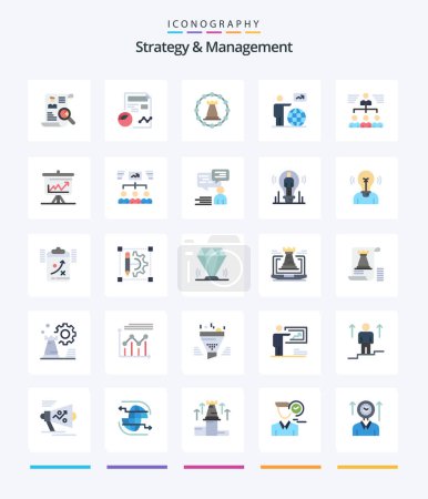 Téléchargez les illustrations : Creative Strategy And Management 25 Flat icon pack  Such As user. man. analytics. strategy. tower - en licence libre de droit