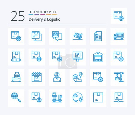 Illustration for Delivery And Logistic 25 Blue Color icon pack including logistic. delivery. logistic. shipping. feedback - Royalty Free Image