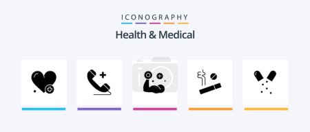 Illustration for Health And Medical Glyph 5 Icon Pack Including medical. health. hand. antibiotics. smoke. Creative Icons Design - Royalty Free Image