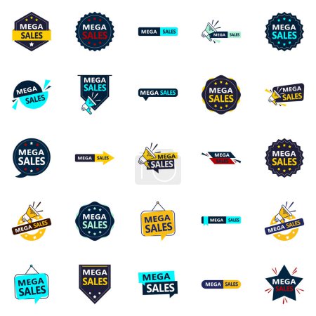 Illustration for Mega Sale 25 Versatile Vector Banners for All Your Branding Needs - Royalty Free Image