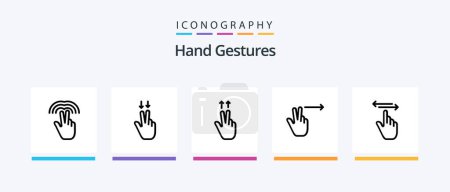Illustration for Hand Gestures Line 5 Icon Pack Including gestures. hand. fingers. gestures. finger. Creative Icons Design - Royalty Free Image