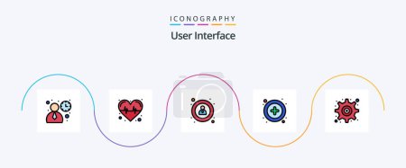 Illustration for User Interface Line Filled Flat 5 Icon Pack Including . setting. navigation. interface. user - Royalty Free Image