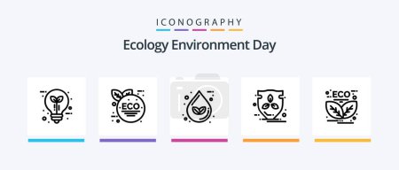 Ilustración de Ecology Line 5 Icon Pack Including ecology. drop. factory. person. humanity. Creative Icons Design - Imagen libre de derechos
