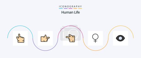 Illustration for Human Line Filled Flat 5 Icon Pack Including . human. hand. face. sign - Royalty Free Image
