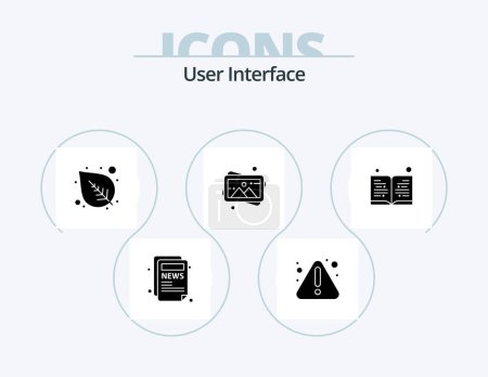 Ilustración de User Interface Glyph Icon Pack 5 Icon Design. . read. plant. education. photo - Imagen libre de derechos