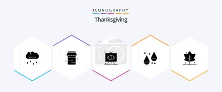 Illustration for Thanks Giving 25 Glyph icon pack including thanks. thanksgiving. game. food. autumn - Royalty Free Image