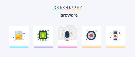 Illustration for Hardware Flat 5 Icon Pack Including . record. tv. control. Creative Icons Design - Royalty Free Image