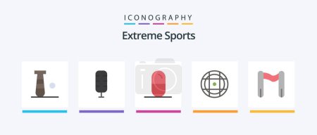 Illustration for Sport Flat 5 Icon Pack Including . sport. health. finish. equipment. Creative Icons Design - Royalty Free Image