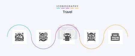 Téléchargez les illustrations : Travel Line 5 Icon Pack Including transportation. subway. travel. public. greek - en licence libre de droit