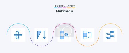 Illustration for Multimedia Blue 5 Icon Pack Including . data. import - Royalty Free Image