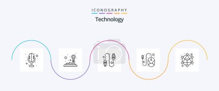 Ilustración de Technology Line 5 Icon Pack Including . hierarchy. connection. connection. mouse - Imagen libre de derechos
