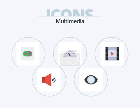 Téléchargez les illustrations : Multimedia Flat Icon Pack 5 Icon Design. . gauge. . media - en licence libre de droit