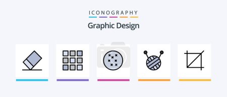 Ilustración de Design Line Filled 5 Icon Pack Including . distribute. left. Creative Icons Design - Imagen libre de derechos