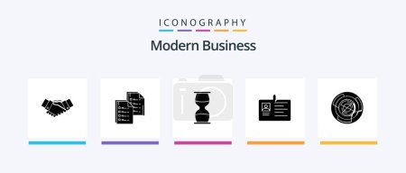 Illustration for Modern Business Glyph 5 Icon Pack Including timer. sandclock. data. clock. hourglass. Creative Icons Design - Royalty Free Image