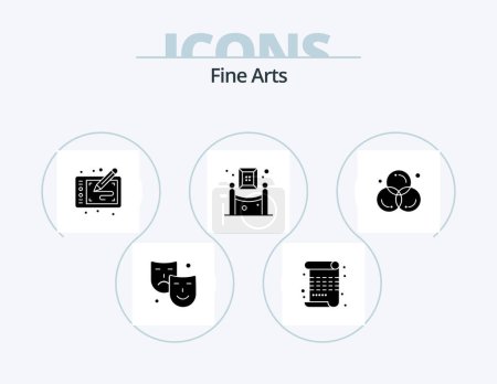 Illustration for Fine Arts Glyph Icon Pack 5 Icon Design. art. museum. graphic. exhibition. paint - Royalty Free Image