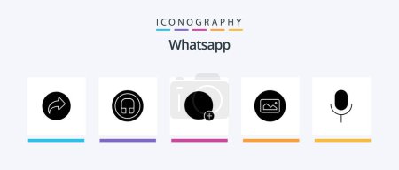 Ilustración de Whatsapp Glyph 5 Icon Pack Including microphone. ui. basic. basic. image. Creative Icons Design - Imagen libre de derechos
