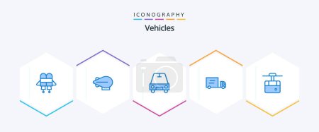 Illustration for Vehicles 25 Blue icon pack including . vehicles. transport - Royalty Free Image