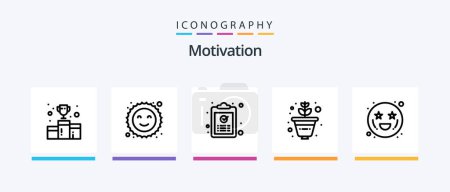 Ilustración de Motivation Line 5 Icon Pack Including premium. steps. direction. mountain. age. Creative Icons Design - Imagen libre de derechos