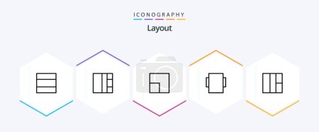 Illustration for Layout 25 Line icon pack including . . - Royalty Free Image