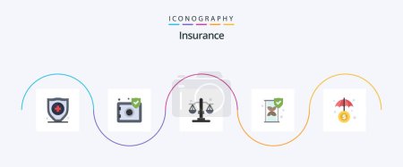 Illustration for Insurance Flat 5 Icon Pack Including . investment. justice. insurance. security - Royalty Free Image