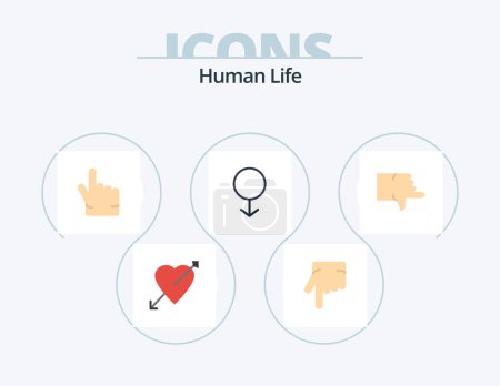 Ilustración de Human Flat Icon Pack 5 Icon Design. . male. . thumbs - Imagen libre de derechos