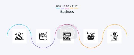 Ilustración de Business Line 5 Icon Pack Including . modern. presentation. development. networking - Imagen libre de derechos